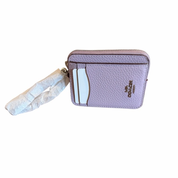 Coach Lilac Leather Zip Card Case- NWT - Picture 2 of 6